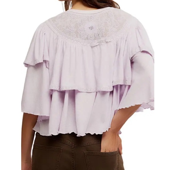 Free People Rose Party Tee- Orchid Hush $78 MSRP - Picture 3 of 7